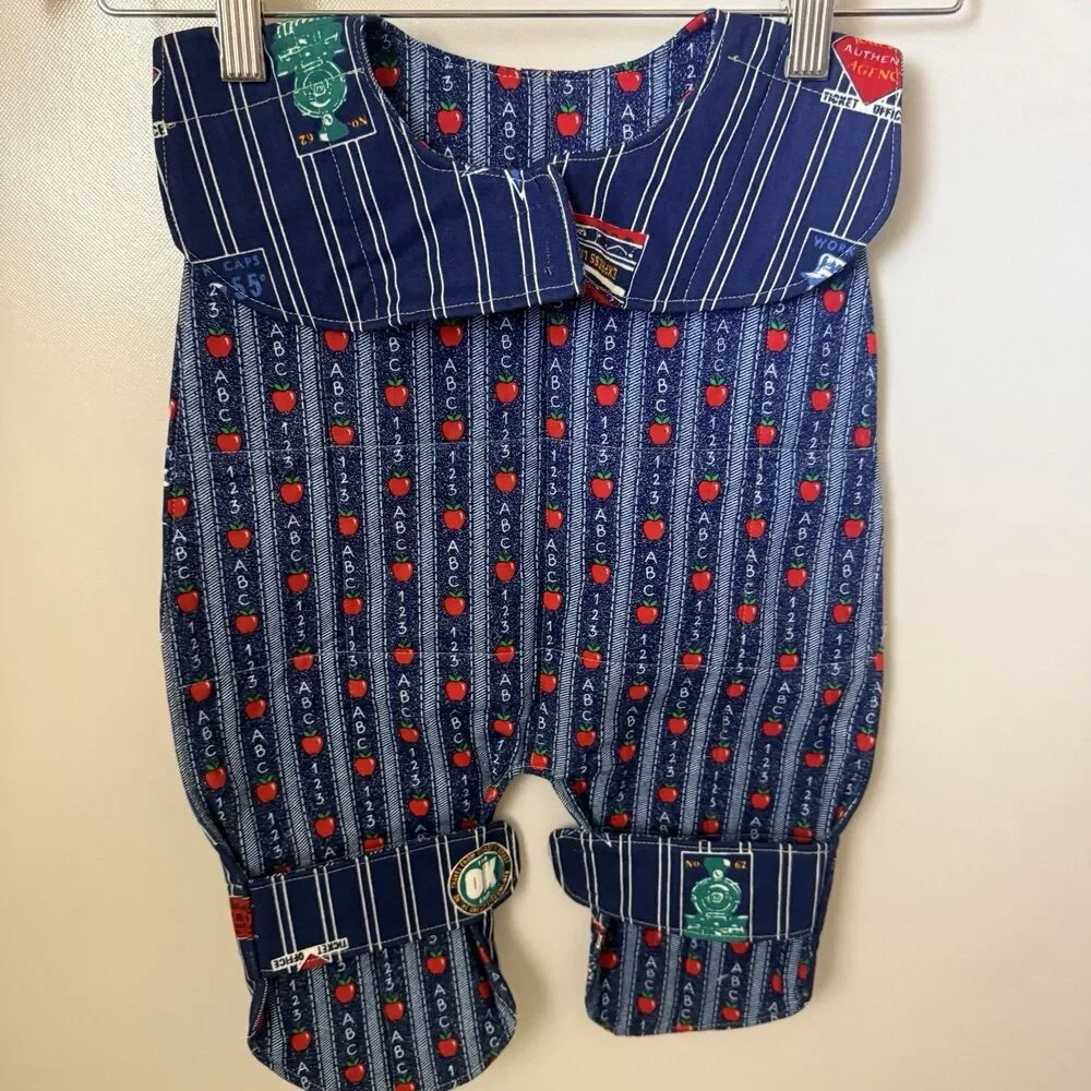 Vintage Handmade Bib Boys Full Body Infants & Toddlers Baby Blue Striped